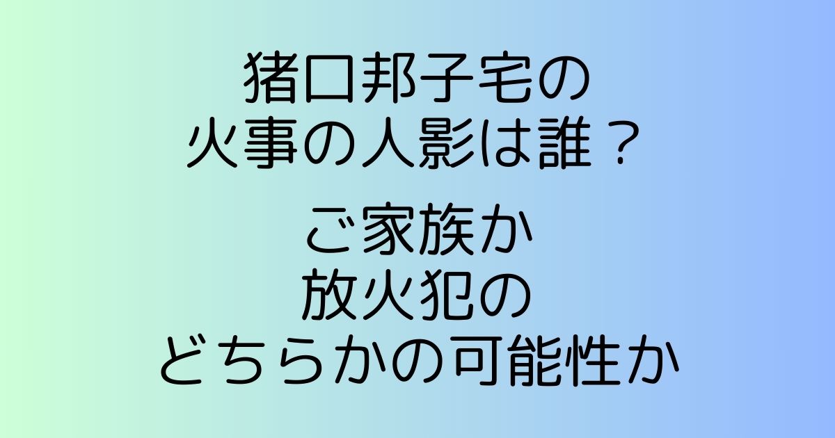 猪口邦子宅の火事の人影は誰？ご家族か放火犯のどちらかの可能性か